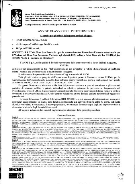 AVVISO Avvio Procedimento ai sensi art.16.tmp - Regione ...