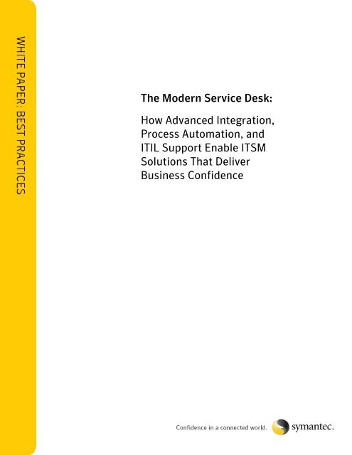Symantec White Paper - The Modern Service Desk: