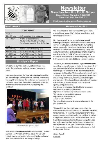 Newsletter - Maroubra Junction Public School