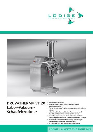DRUVATHERM® VT 20 Labor-Vakuum- Schaufeltrockner