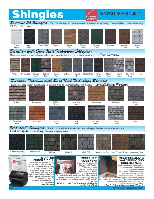 Pro Catalog - Curtis Lumber