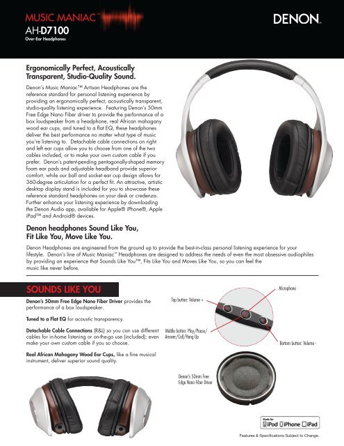 Music Maniac™ AH-D7100 - Denon