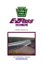 E-ZPass User Manual - The Pennsylvania Turnpike