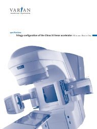 Trilogy configuration of the Clinac iX linear accelerator All in one ...