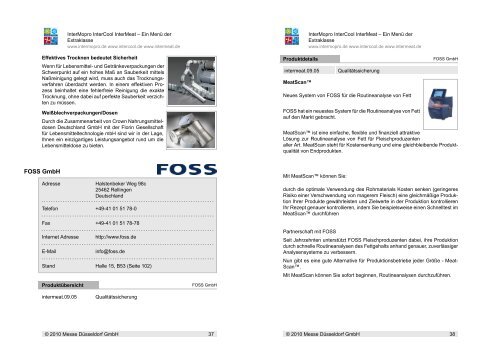 Persönlicher Messeplan für: Auswahlkriterien: - InterCool