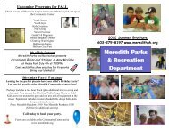 Meredith Parks & Recreation Department - Town of Meredith