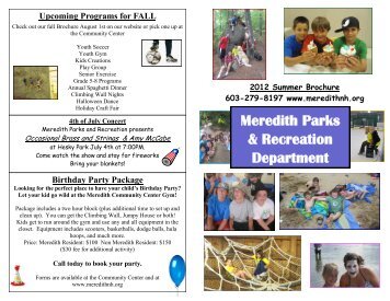 Meredith Parks & Recreation Department - Town of Meredith