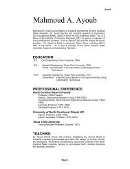 Mahmoud A. Ayoub - Industrial and Systems Engineering - North ...