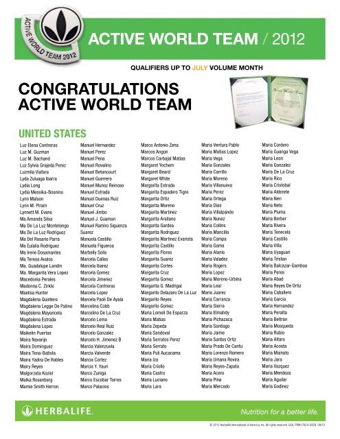 congratulations active world team active world team / 2012