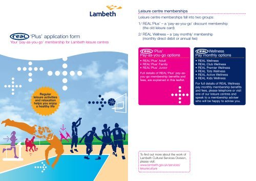 Plus&rsquo; application form - Lambeth Council