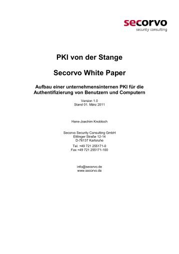 PKI von der Stange Secorvo White Paper Aufbau einer ...