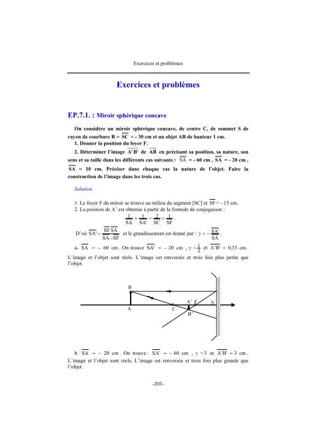 Optique Géométrique - UVT e-doc - Université Virtuelle de Tunis