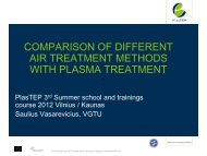 Comparison of different air treatment methods with plasma - PlasTEP