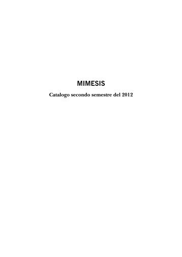 Catalogo - Mimesis Edizioni