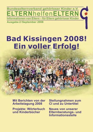 Bad Kissingen 2008! - Bundeselternverband gehörloser Kinder eV