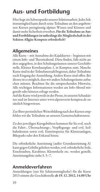 Alpiner Terminkalender 2013 - Deutscher Alpenverein Sektion ...