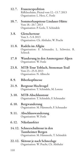 Alpiner Terminkalender 2013 - Deutscher Alpenverein Sektion ...