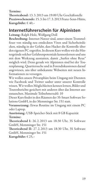 Alpiner Terminkalender 2013 - Deutscher Alpenverein Sektion ...