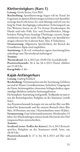 Alpiner Terminkalender 2013 - Deutscher Alpenverein Sektion ...