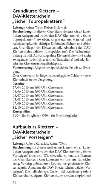 Alpiner Terminkalender 2013 - Deutscher Alpenverein Sektion ...