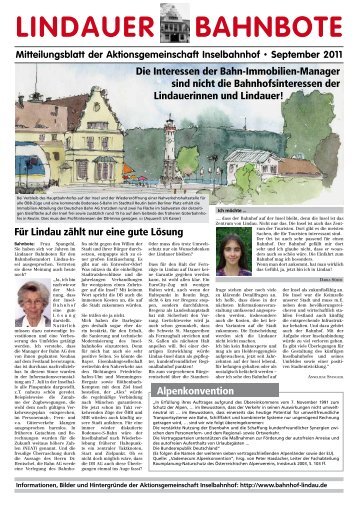 LINDAUER BAHNBOTE Mitteilungsblatt der ... - Bahnhof-Lindau