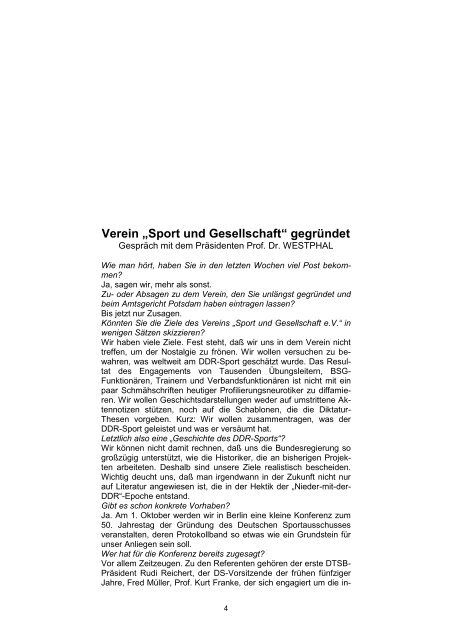 Beiträge zur Sportgeschichte - Deutsche Sportgeschichte DDR