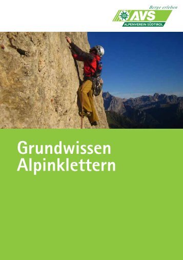 Kursbroschüre "Grundwissen Alpinklettern" - Alpenverein Südtirol