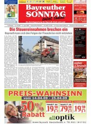 Die Steuereinnahmen brechen ein - Bayreuther Sonntag