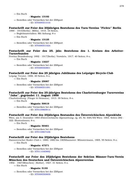 Neukatalogisate ZBSport - Zentralbibliothek der Sportwissenschaften