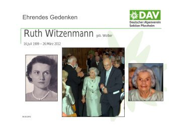 Ruth Witzenmann geb. Wolber - DAV-Sektion Pforzheim