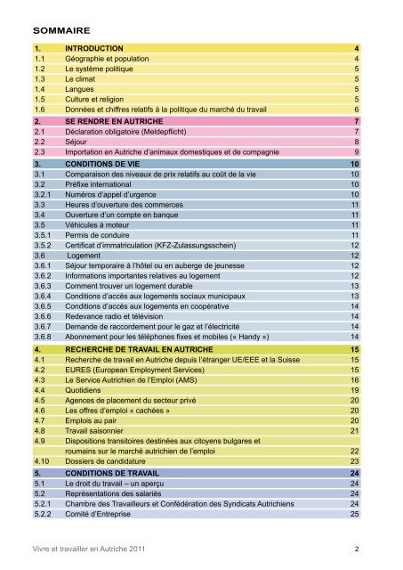 Vivre et travailler en Autriche