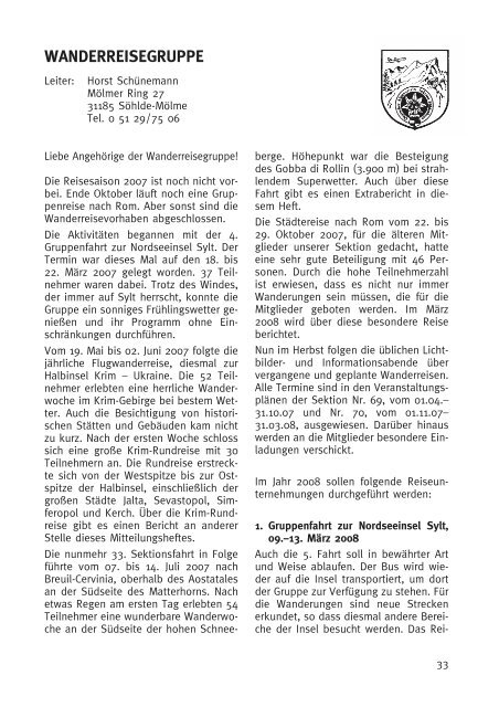 Inhalt-H.tte 148.qxd - Deutscher Alpenverein Sektion Hildesheim