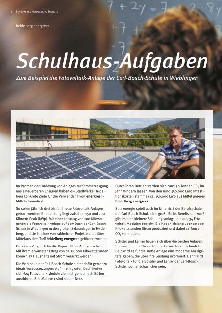 Mittelverwendung energreen - Stadtwerke Heidelberg