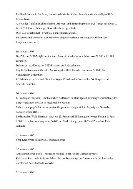 Chronologie für das Jahr 1990 - Geschichtswerkstatt Jena eV