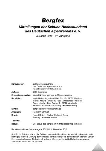 Bergfex - Deutscher Alpenverein Sektion Hochsauerland