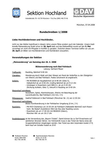 Rundschreiben 1/2008 - Sektion Hochland