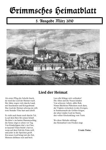 Grimmsches Heimatblatt Nr. 5 - Reinhardtsgrimma