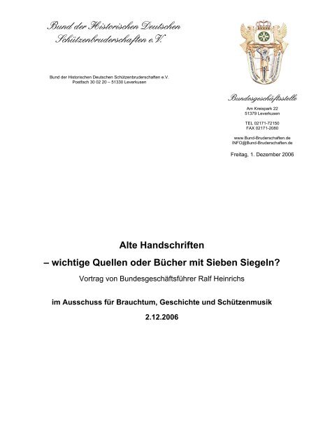 Alte Handschriften - Bund der Historischen Deutschen ...