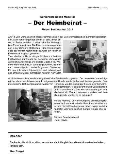 Ausgabe Juli 2011 | Seite 1 - Seniorenresidenz Moseltal