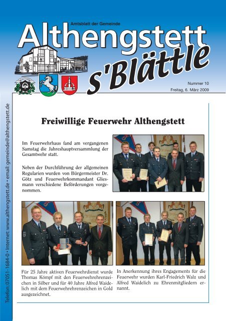 Rathaus Althengstett am Samstag, 7. März 2009 geöffnet ...