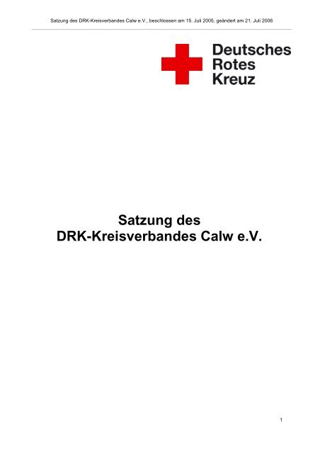 Satzung als PDF-Download - DRK-KV-Calw eV