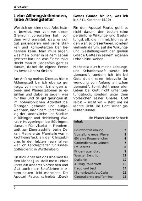 Gottesdienst im Grünen - Evangelische Kirchengemeinde Althengstett