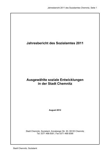 Jahresbericht des Sozialamtes 2011 Ausgewählte ... - Chemnitz