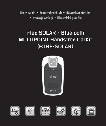 i-tec SOLAR - Bluetooth MULTIPOINT Handsfree CarKit (BTHF ...