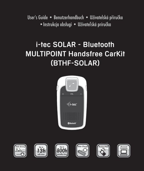 i-tec SOLAR - Bluetooth MULTIPOINT Handsfree CarKit (BTHF ...