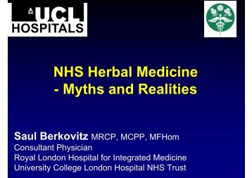 NHS Herbal Medicine - Myths and Realities - University Of Lincoln ...