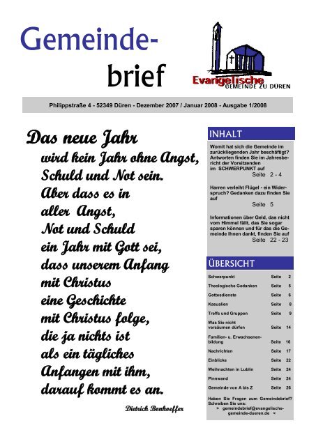 Gemeinde- brief - Evangelische Gemeinde zu Düren