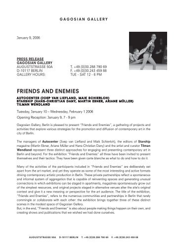 frienDs anD enemies - 4th berlin biennial for contemporary art