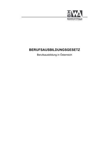 BERUFSAUSBILDUNGSGESETZ