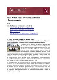 News Althoff Hotel & Gourmet Collection - Sonderausgabe -